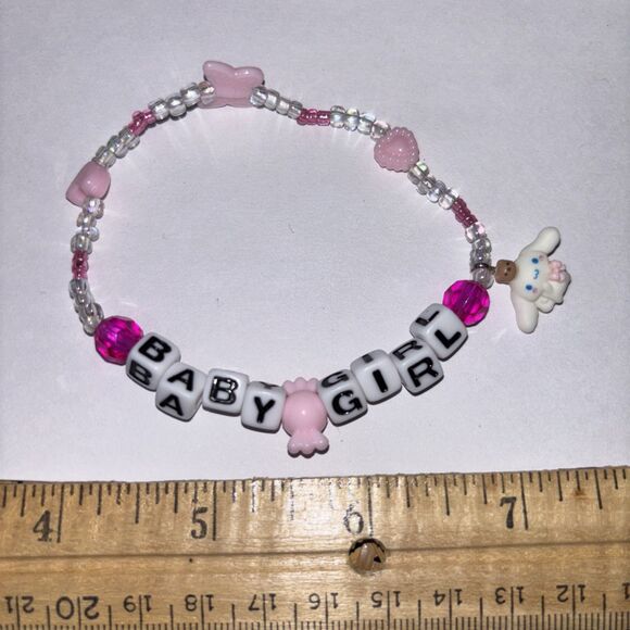 Multicolor “Baby Girl” Bracelet Adult Humor Beaded Handmade Naughty Accessories - Picture 2 of 4